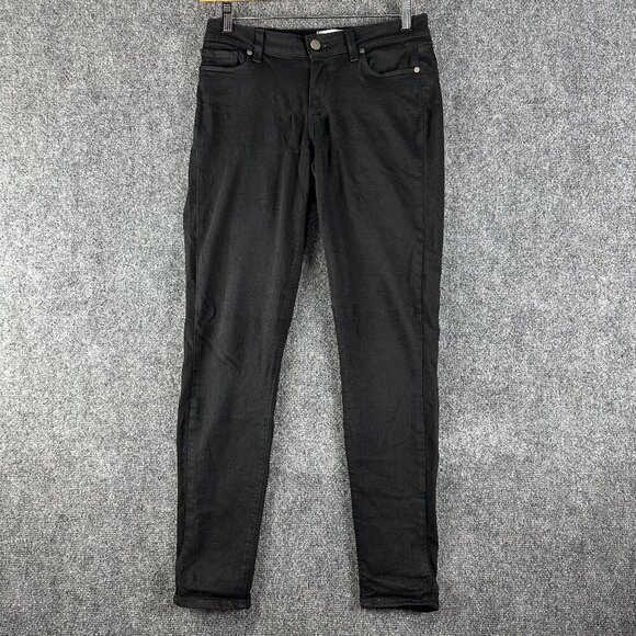 PAIGE Jeans Womens 27 Verdugo Ultra Skinny Black Stretch Pockets Logo - Picture 1 of 10